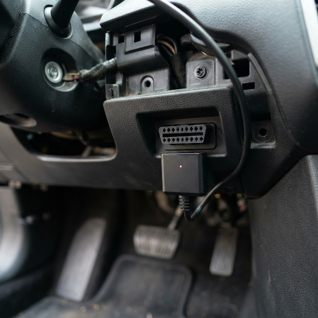 Doctor Drive device plugged into a vehicle's OBD2 port